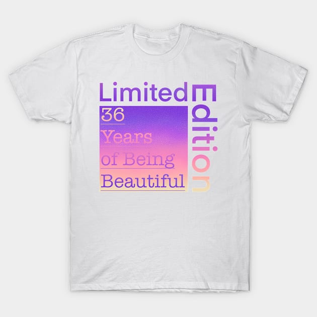 36 Year Old Gift Gradient Limited Edition 36th Retro Birthday T-Shirt by Designora